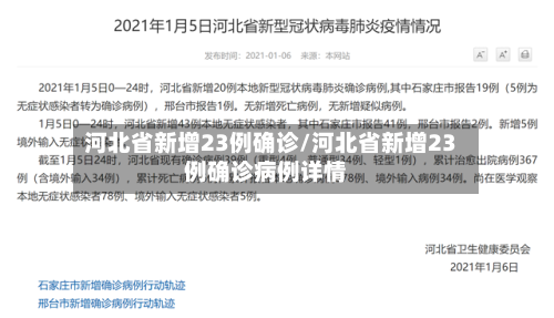 河北省新增23例确诊/河北省新增23例确诊病例详情-第2张图片